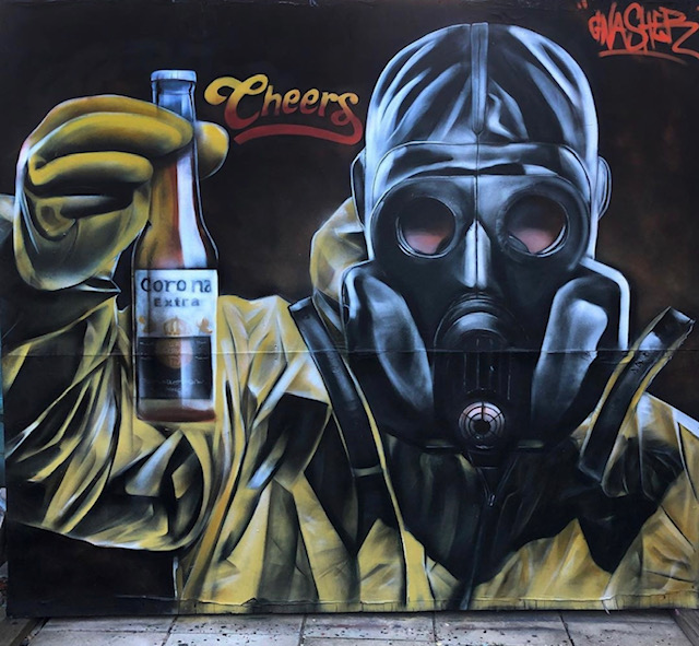 gnasher street art corona