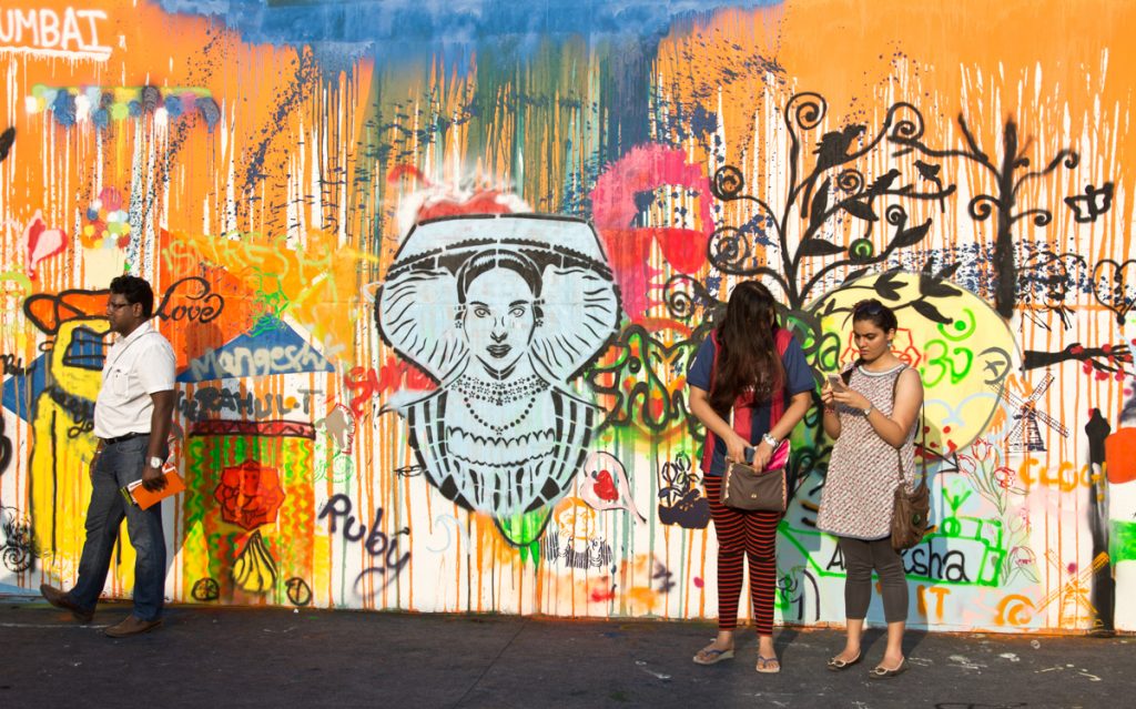 Amsterdam Street Art, Mumbai, Paint the city orange, collaboration, mural, workshop, street art