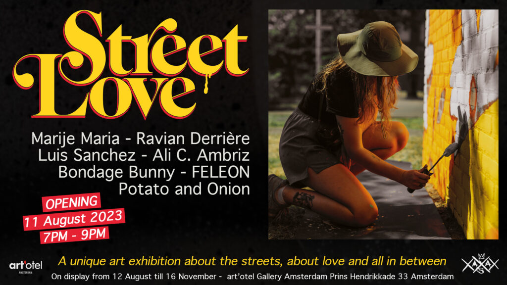 Banner Street Love exhibition in the art hotel
